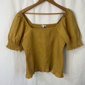 Madewell Smocked Puff-Sleeve Top